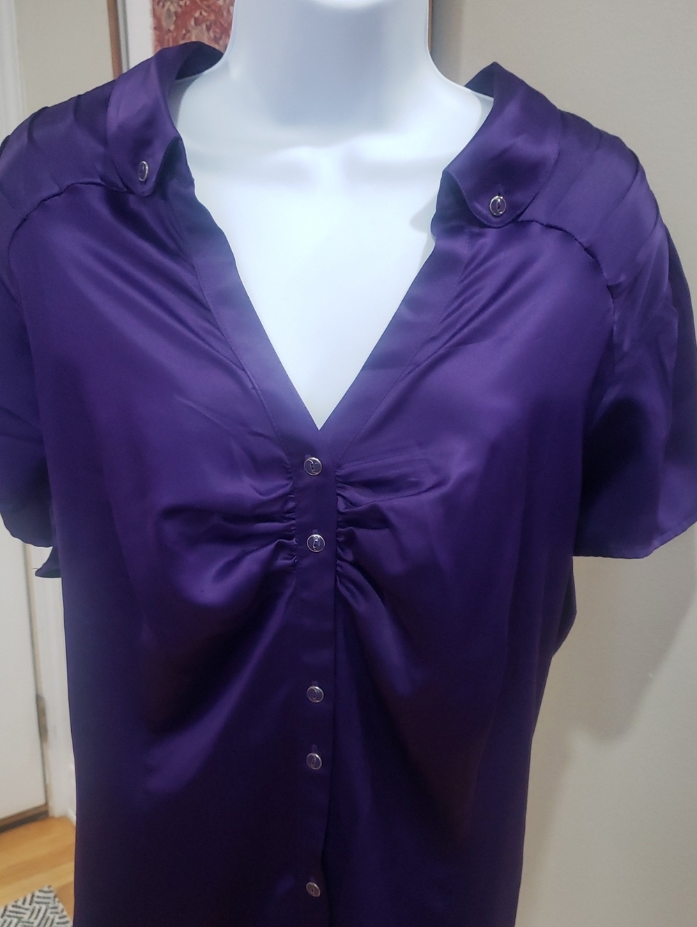 Worthington, Purple Satin Feel Blouse, 3x